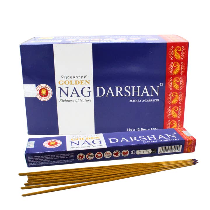 Incienso Golden Nag Darshan 15 gramos para venta al por mayor de Eastern Trading