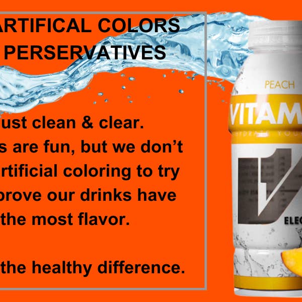 Vitamin 1 - Vendita all'ingrosso Acqua aromatizzata/infusa (non gassata) - Acqua Elettrolitica alla Pesca Vitamin 1 Confezione da 12