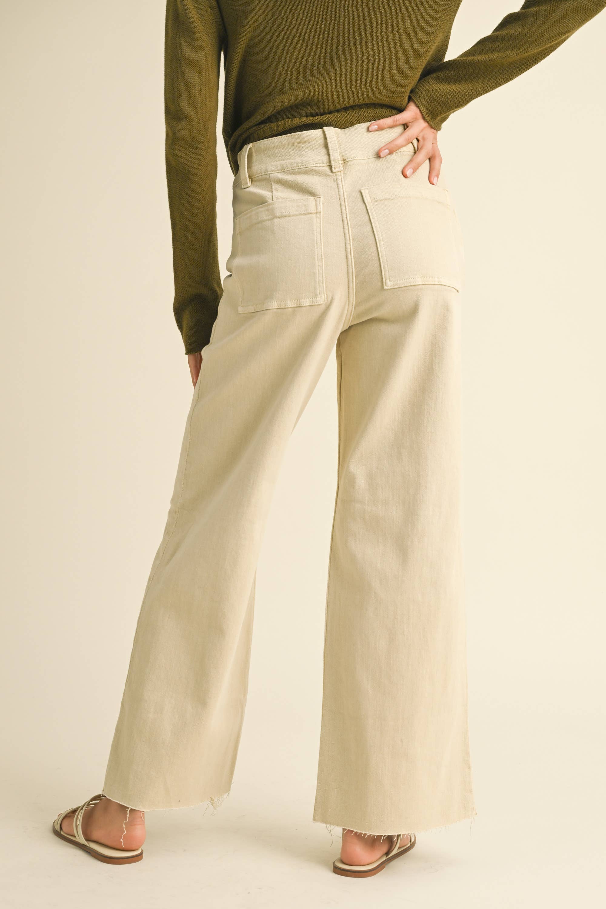 MIOU MUSE - Wholesale Pants - Women's - P4756   LACE-UP FRONT DETAIL STRETCHED PANTS7