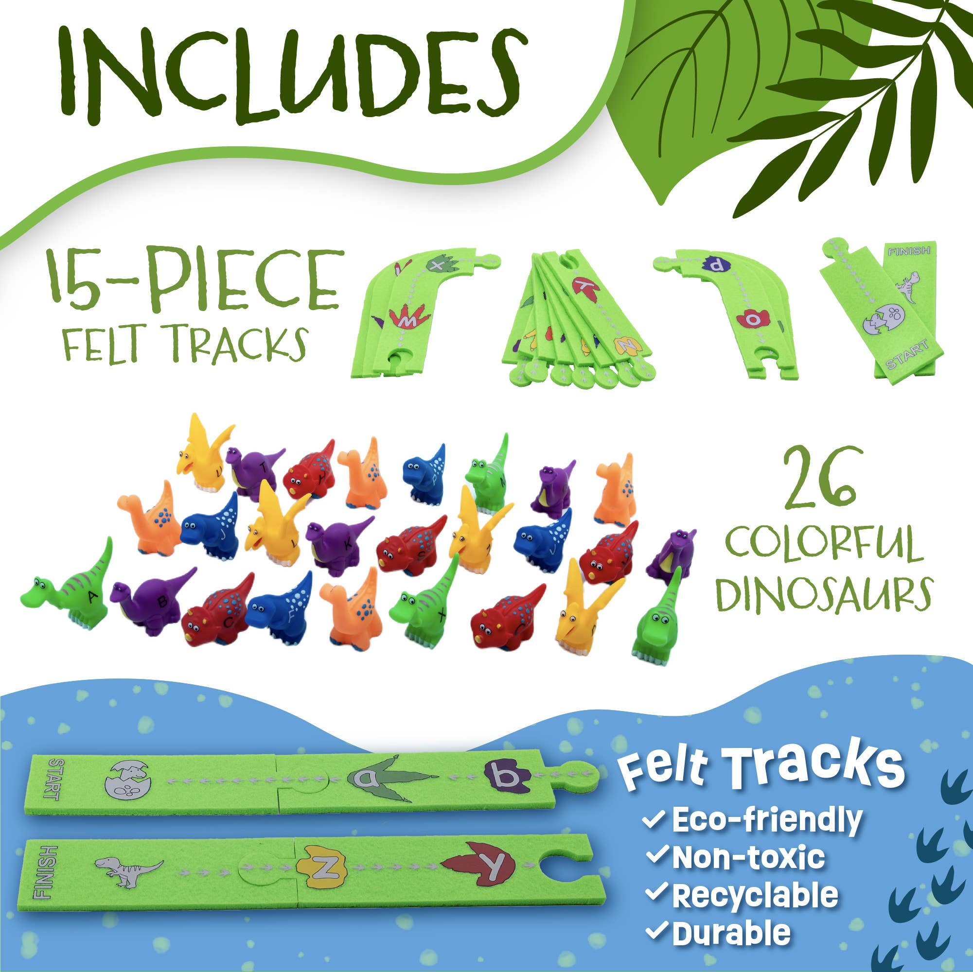 Skoolzy - Vente Lot de jouets – enfant - Jouets Alphabet Dinosaur - Correspondance ABC en majuscules et minuscules3