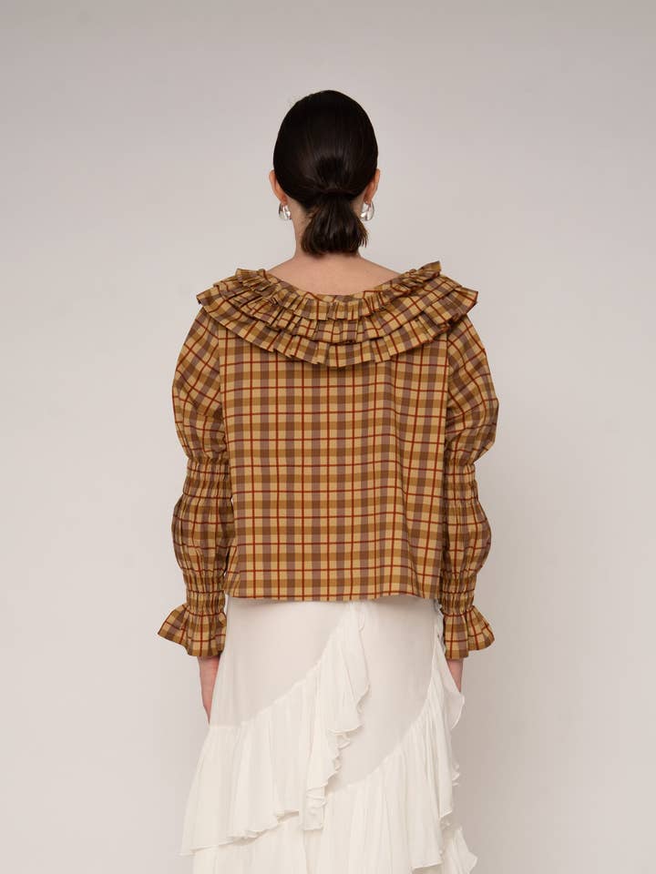 CARMEN SAYS - Wholesale Blouse - Women's - Tartine Plaid Print Blouse3