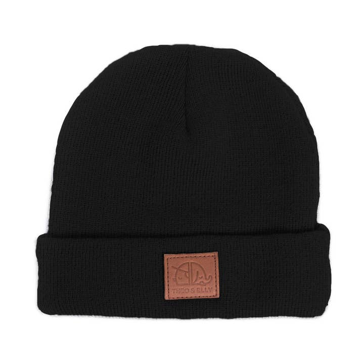 Patch Beanie BLACK for wholesale by Baby Nook
