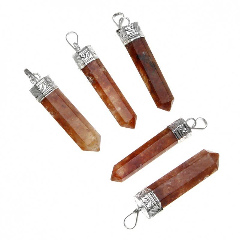 UniArt - Vente Breloques/médailles personnalisées - Pendentif en pointe de quartz naturel à 6 facettes5