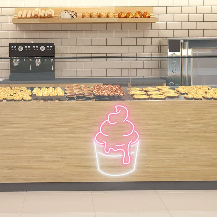 NexGenow - Wholesale Neon sign - Original Ice Cream Cup - Neon Sign - Ice Cream Bar / Desert Bar1