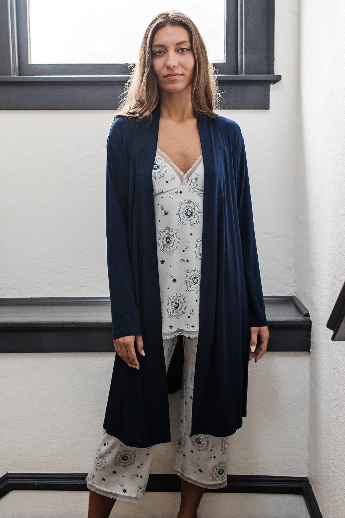 YALA - Wholesale Robe - Women's - SERENITY LONG SLEEVE SHORT BELTED BAMBOO ROBE2