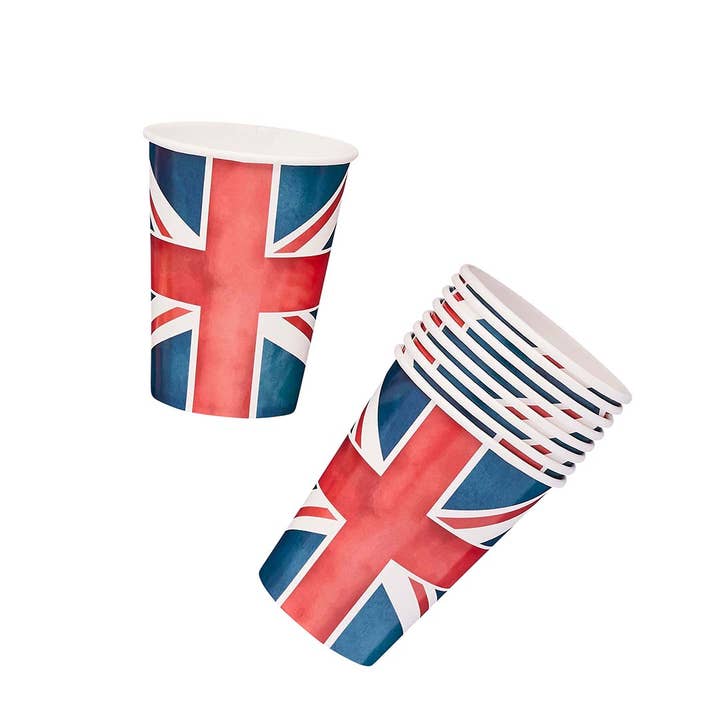 Hootyballoo by Club Green – Großhandel Einwegbecher – Union Jack Pappbecher, 8er-Pack1