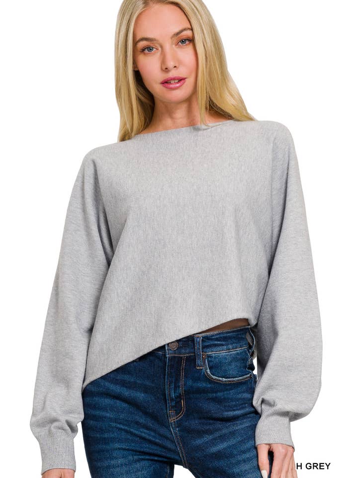 Vanilla Monkey - Wholesale Knit Sweater - Women's - Viscose Asymmetric Hem And Sleeve Sweater
