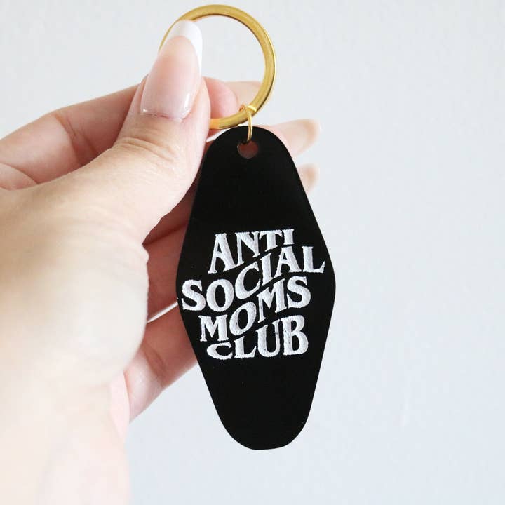 anti social moms club motel keychain | CHOOSE YOUR COLOR for wholesale by Everthine Designs