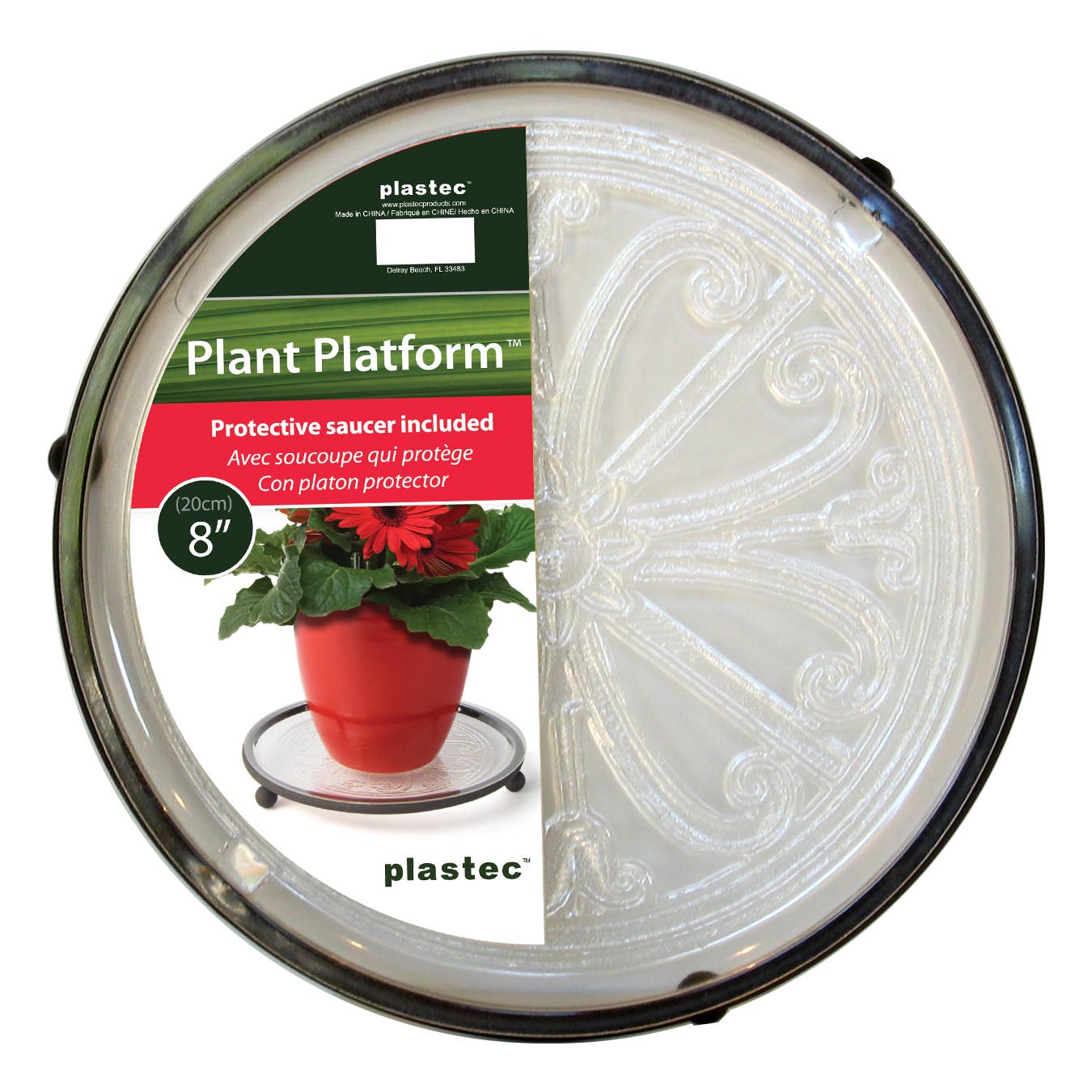 Plastec Products – Großhandel Blumentopfständer – Pflanzenplattform 8 „Flint0