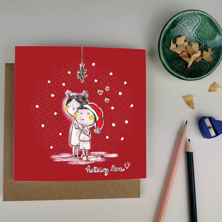 Christmas Card, Holiday Love for wholesale by Yellow Deer Designs