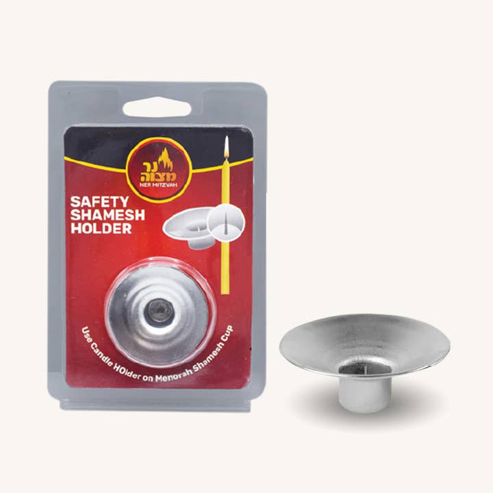 Metal Shamesh Candle Holder With Pin in Center- 1 Pack for wholesale by Ner Mitzvah