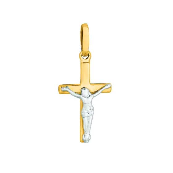 14K Yellow & White Gold Mini Crucifix Cross
for wholesale by Elise jewelry
