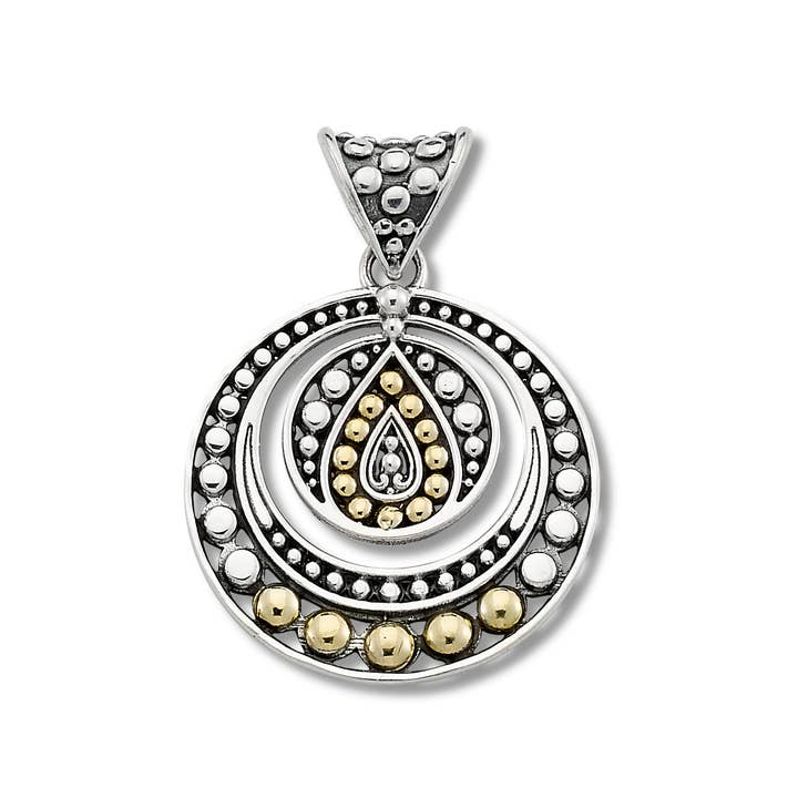 SS/18k Dot Design, Round Shaped Pendant for wholesale by Eli Pebble
