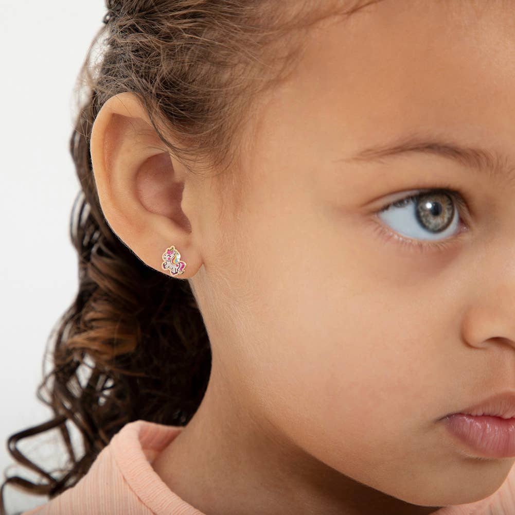 In Season Jewelry – wholesale Örhängen - Barn – 14k guld Simply Unicorn Baby/småbarn/barn örhängen1