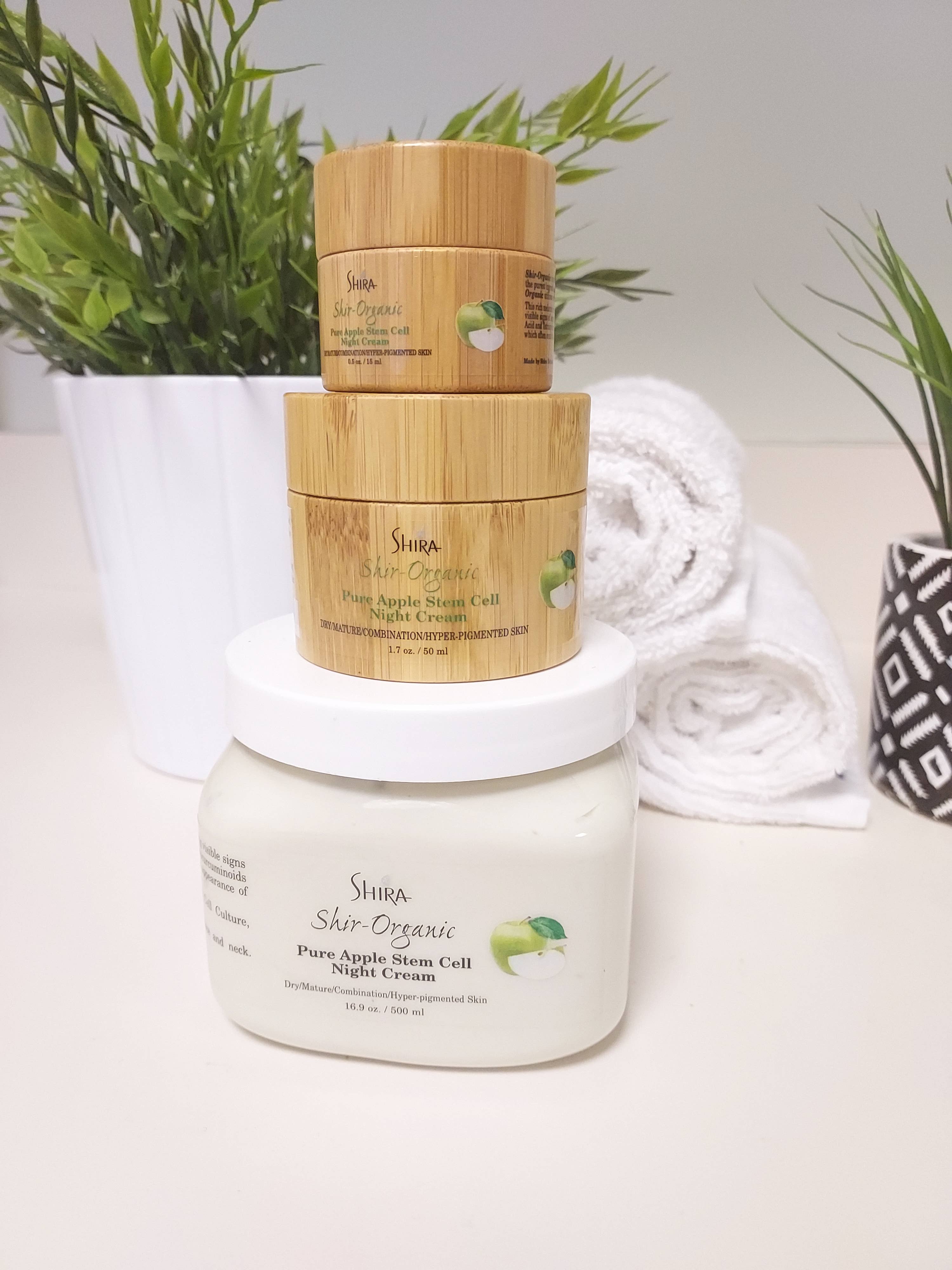 Shira Esthetics - Vente Crèmes de nuit - Shir-Bio Crème de nuit aux cellules souches de pomme (500 ml.)2