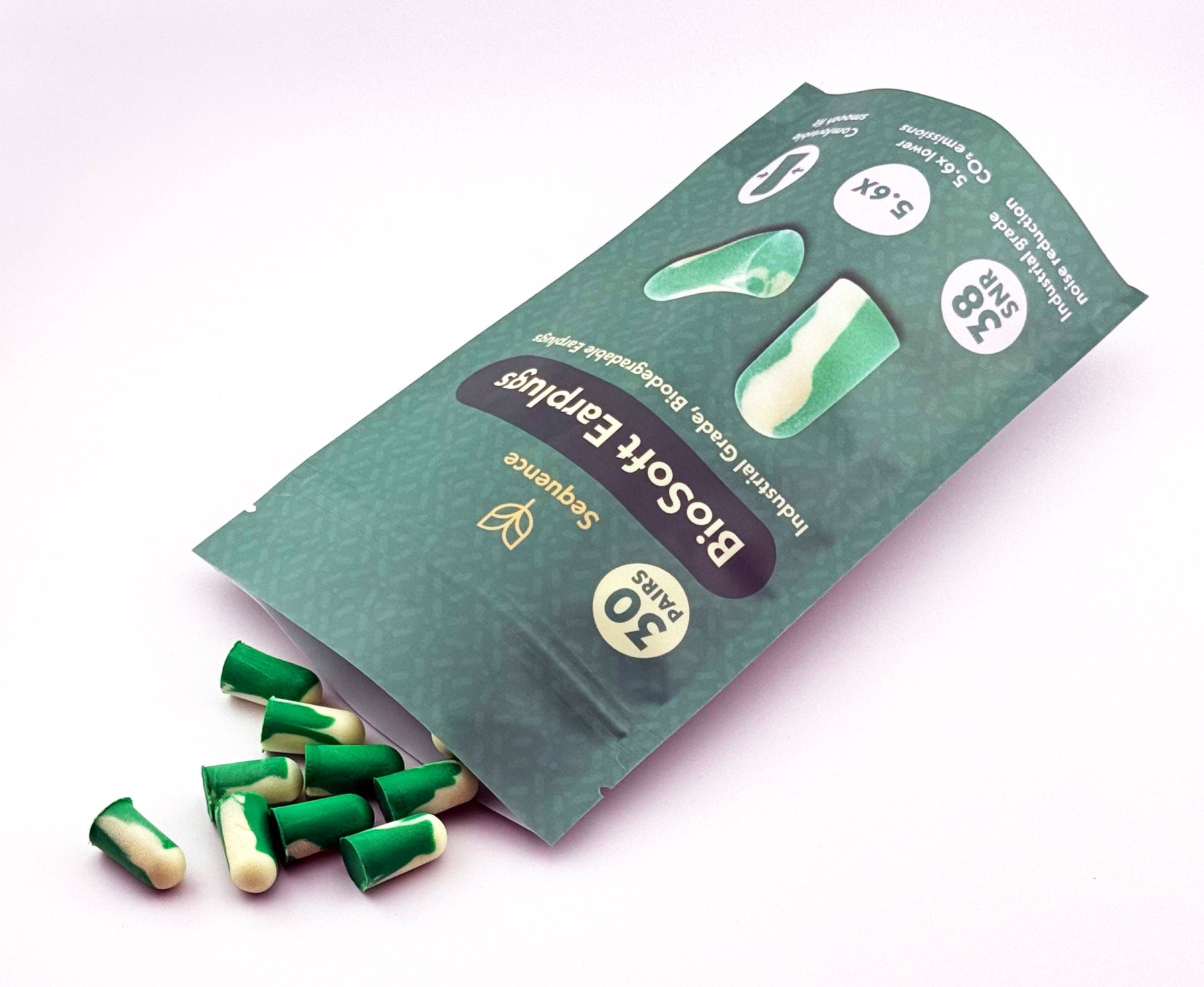 Sequence - Wholesale Earplugs - Biosoft Earplugs - Biodegradable, 38db reduction - 30 pairs1