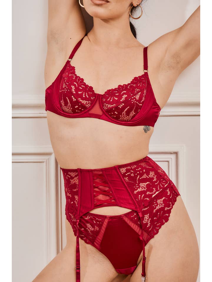 SUNTEX – wholesale Lingerie Set – women's – 3-piece glamorous lingerie with simple corset8