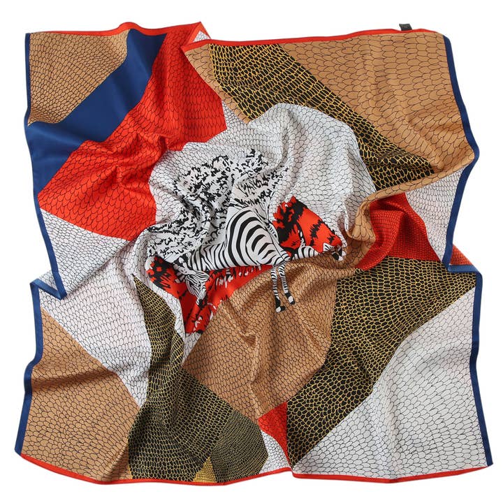 Foulard quadrato grande in seta Snake Zoé per la vendita all'ingrosso da parte di ALBERTO CABALE