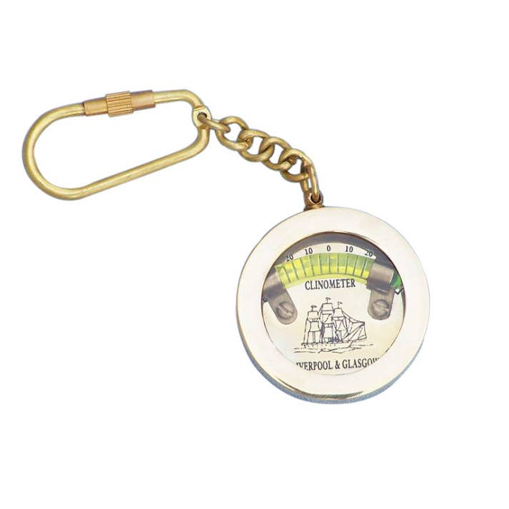 Hampton Nautical - Wholesale Sleutelhanger - Uniseks - Massief messing clinometer level sleutelhanger 5"