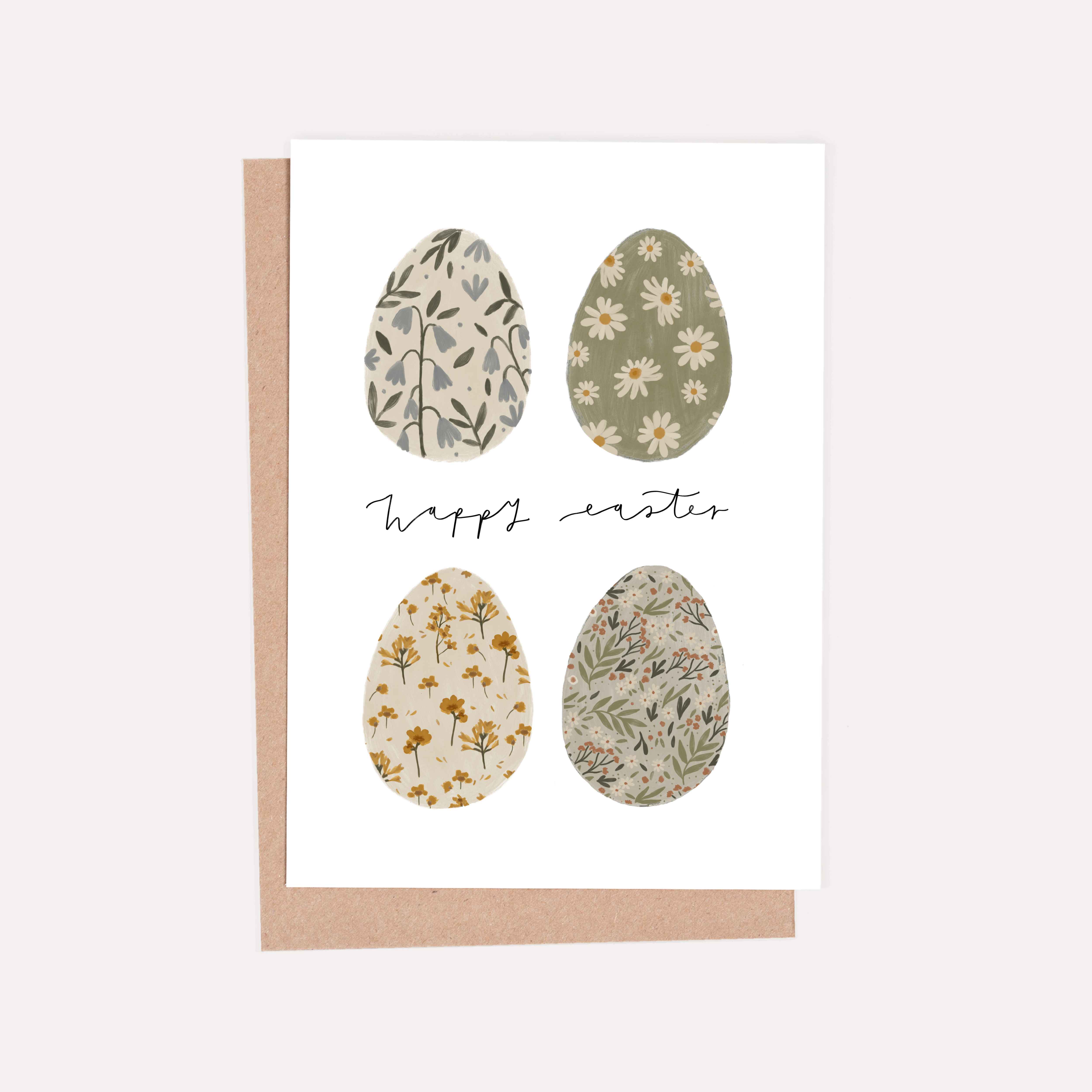 HeatherLucyJ Design - Wholesale Easter Card - Painted Eggs Happy Easter Card1