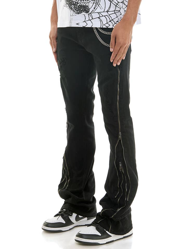 KDNK - Wholesale Jeans - Men's - DOUBLE ZIPPER FLARE JEANS6