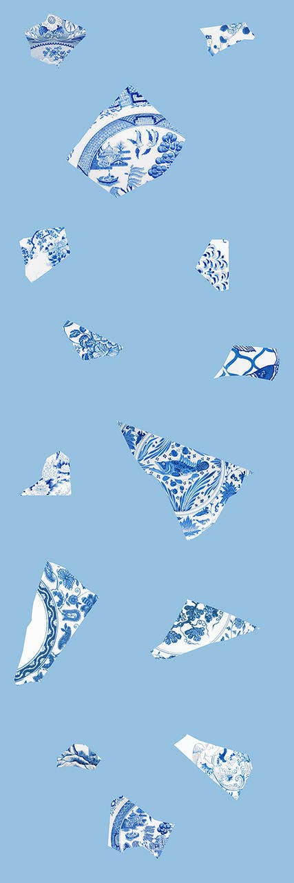 Mineheart – wholesale Wallpaper – Blue Plate fragment wallpaper1