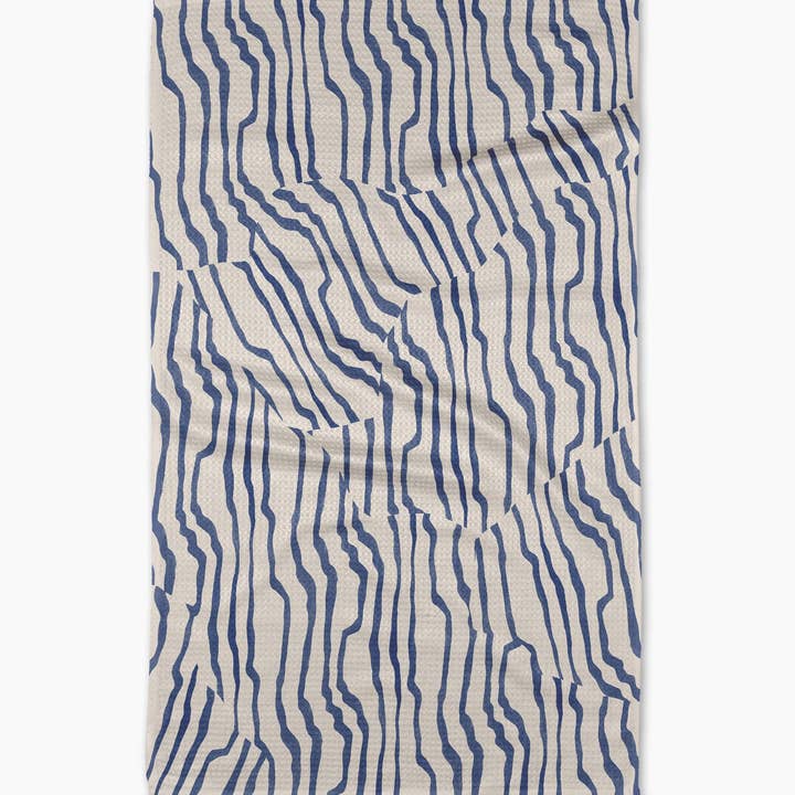 Geometry - Wholesale Tea Towel - Stripe Funk Grounds Blue Tea Towel