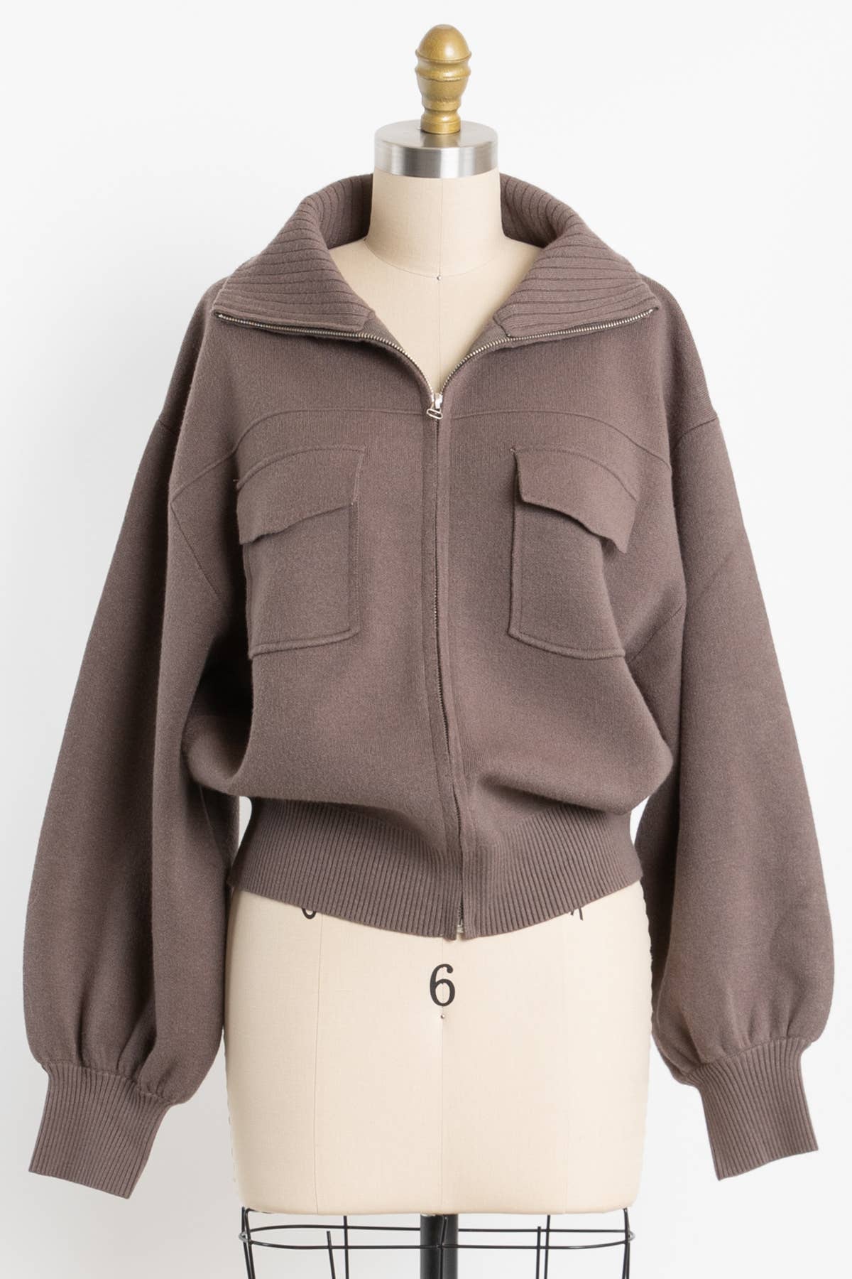 Calista - Wholesale Bomber Jacket - Women's - SWEATER BOMBER JACKET - VW613318