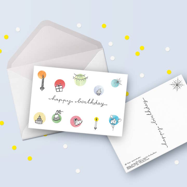 Postcards - Birthday Set 5/10 for wholesale by Yves Kervoelen