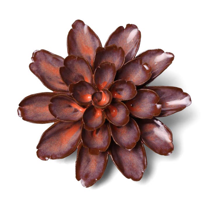 Chive - Wholesale Wall Accent - Japan Ceramic Flower Rust Daisy