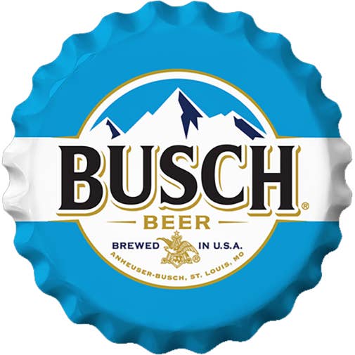 Busch Bottle Cap Tin Sign for wholesale by Desperate Enterprises