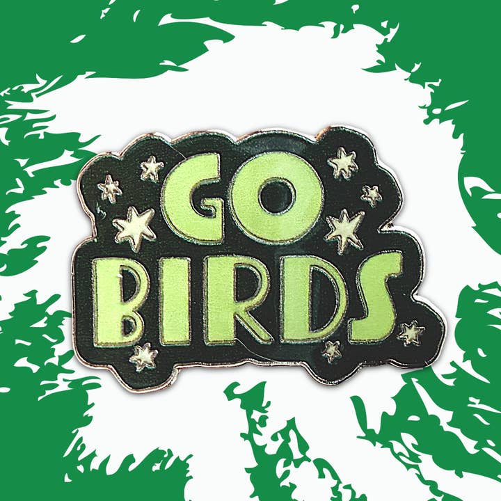 Go Birds Hard Enamel Pin for wholesale by Sidewalk Press