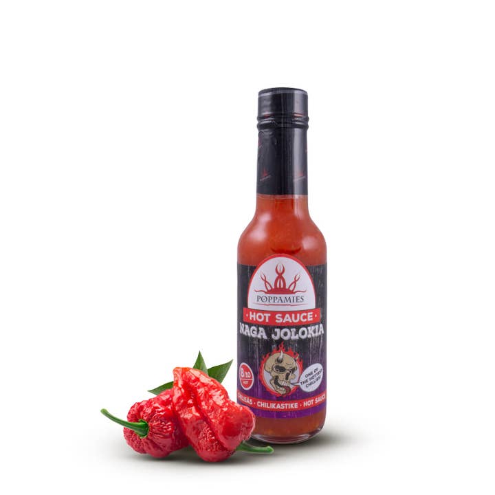 Poppamies Naga Jolokia Hot Sauce - Gluten-free, Lactose free, Vegan - Spiciness: 8/10 - 150ml for wholesale by Lukata LTD