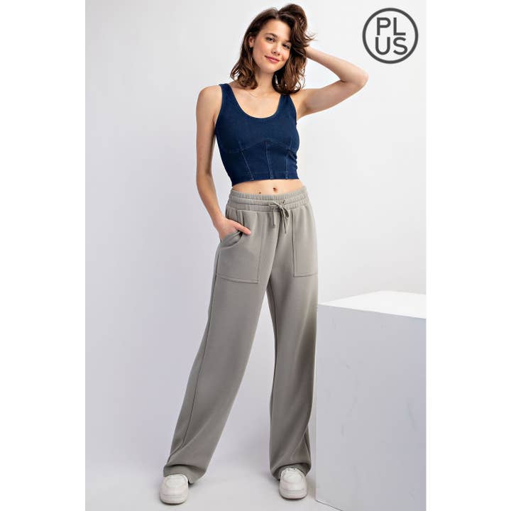Rae Mode - Wholesale Lounge Sweatpants/Joggers - Women's - PLUS SIZE MODAL SCUBA STRAIGHT LOUNGE PANTS WITH POCKETS