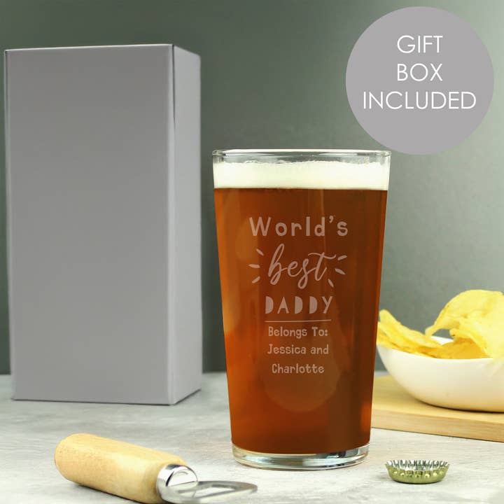 Simply Canvas Art – wholesale Beer glass/mug – Personalised World's Best Pint Glass