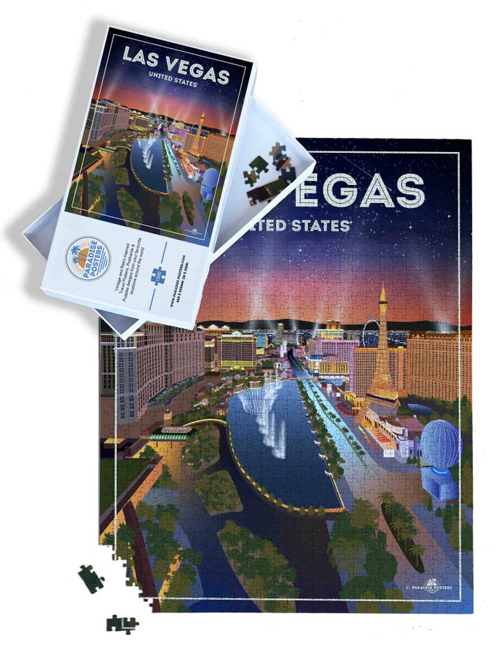 Las Vegas reispuzzelposter voor wholesale door Paradise Posters