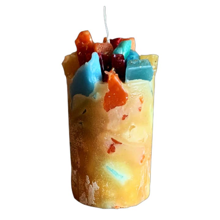 Carole's Candles - Wholesale Novelty Candle - CUPCAKE CRUMBLES Gold Butter Cake Scented Pillar Candle