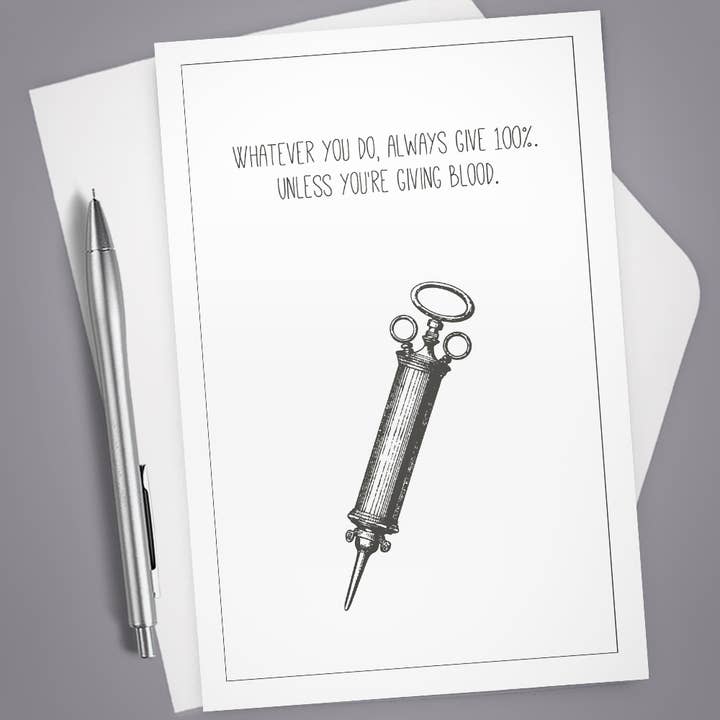 Greeting Card, Give 100 Percent, Funny Card, Nurse, Doctor for wholesale by Vintage Wit