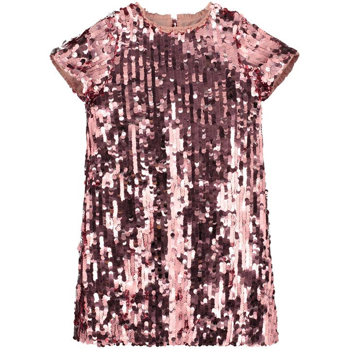 Holly Hastie London – Engroshandel Kjole - Børn – Coco Paillet Piger Fest Kjole, Blush Pink
