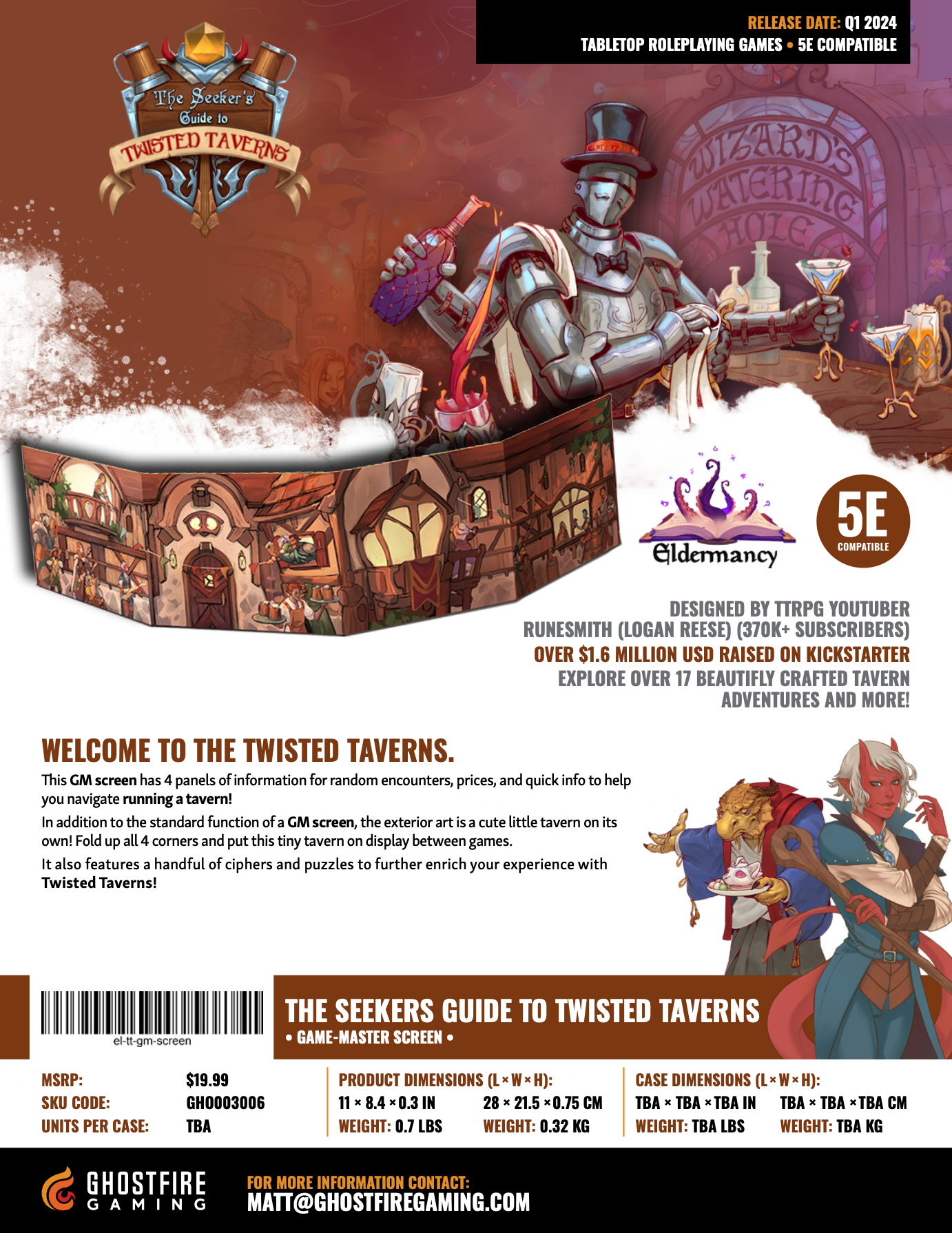 QMDirect - Wholesale Board Game - Twisted Taverns - Taverns GM Screen3