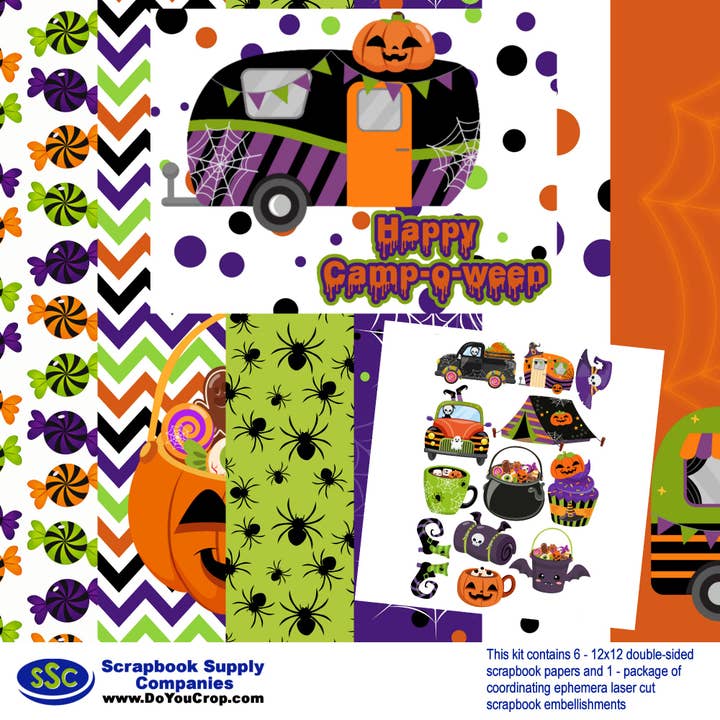 Happy Camp-o-ween 12 x 12 Scrapbook Collection Kit by SSC Designs - 3 Kits for wholesale by SSC Wholesale