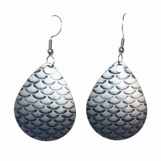 Purple Maine Made Earrings Jewelry Handmade Mermaid Scale for wholesale by Eye Catching Jewelry