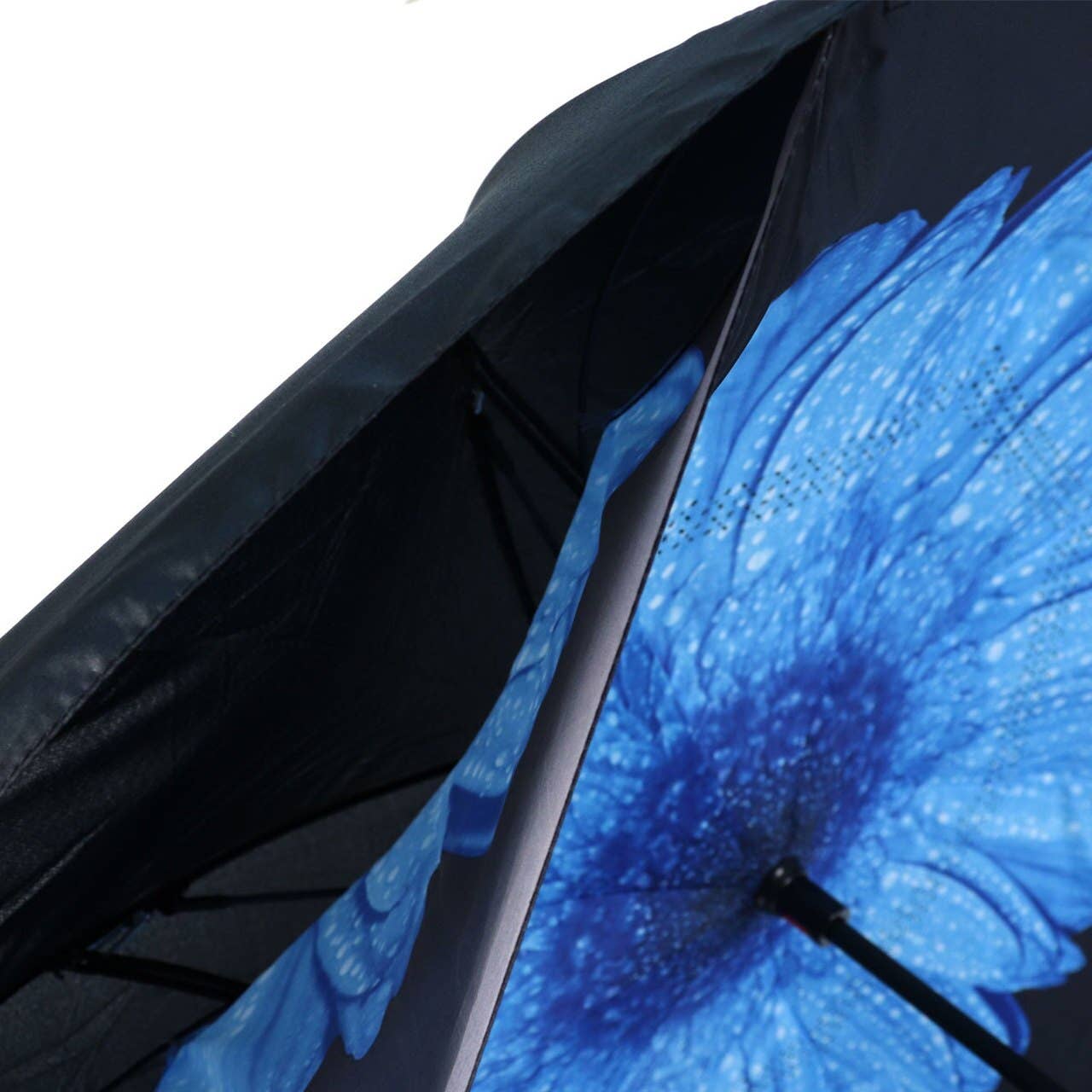 Selini New York - Wholesale Umbrella - Unisex - Deep Blue Flower Double Layer Inverted Umbrella6