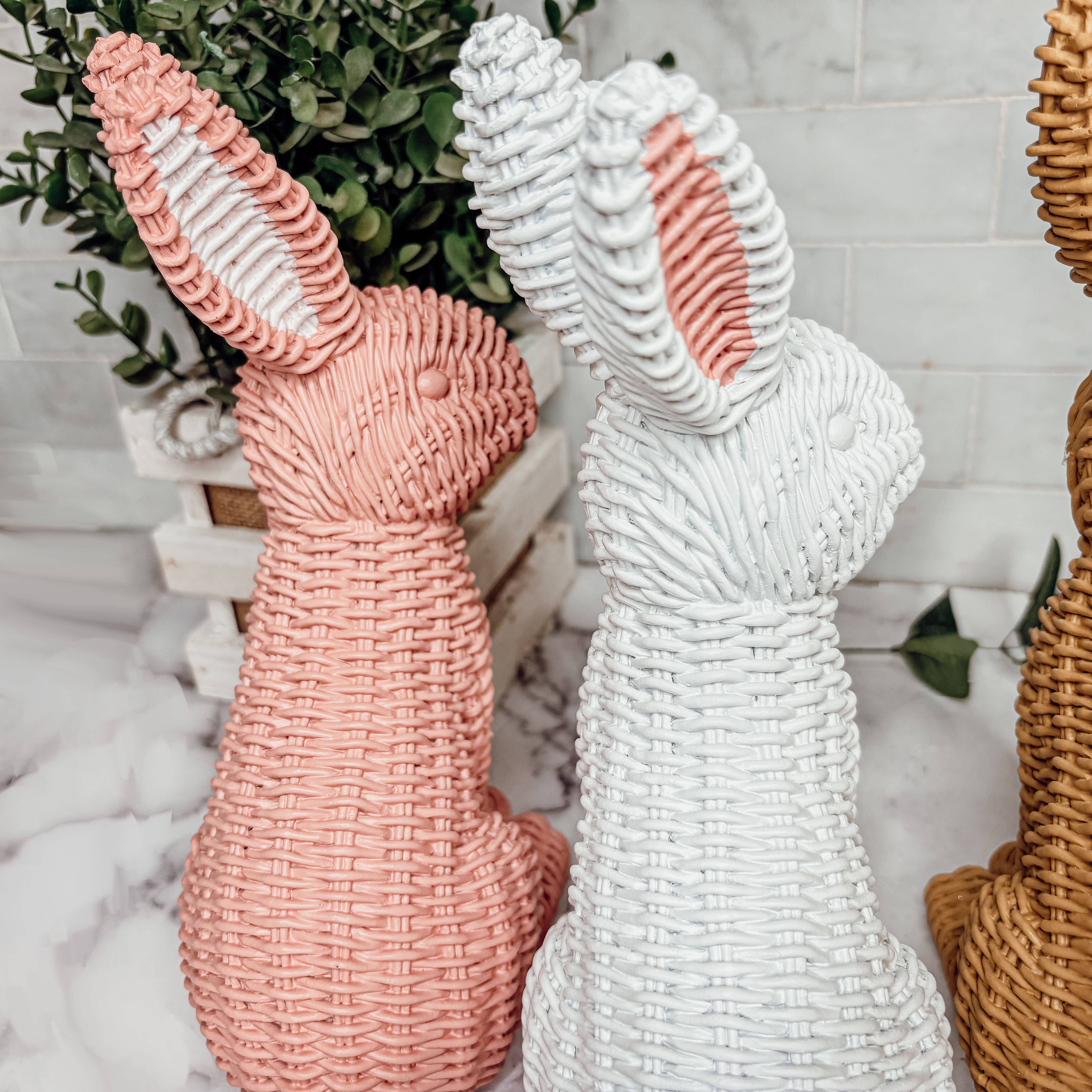 Gia Roma - Wholesale Decorative Tabletop Object - Rattan Spring Decor | Basketweave Bunny Statue, Easter Home 15