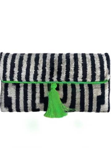 Pochette Ikat in velluto di seta per la vendita all'ingrosso da parte di AYCA DESIGN