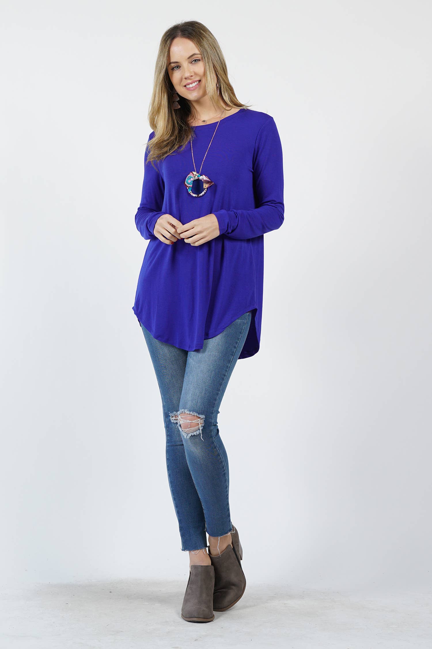 42POPS - Vente Tunique – femme - Tunique à ourlet arrondi Reg/Plus50