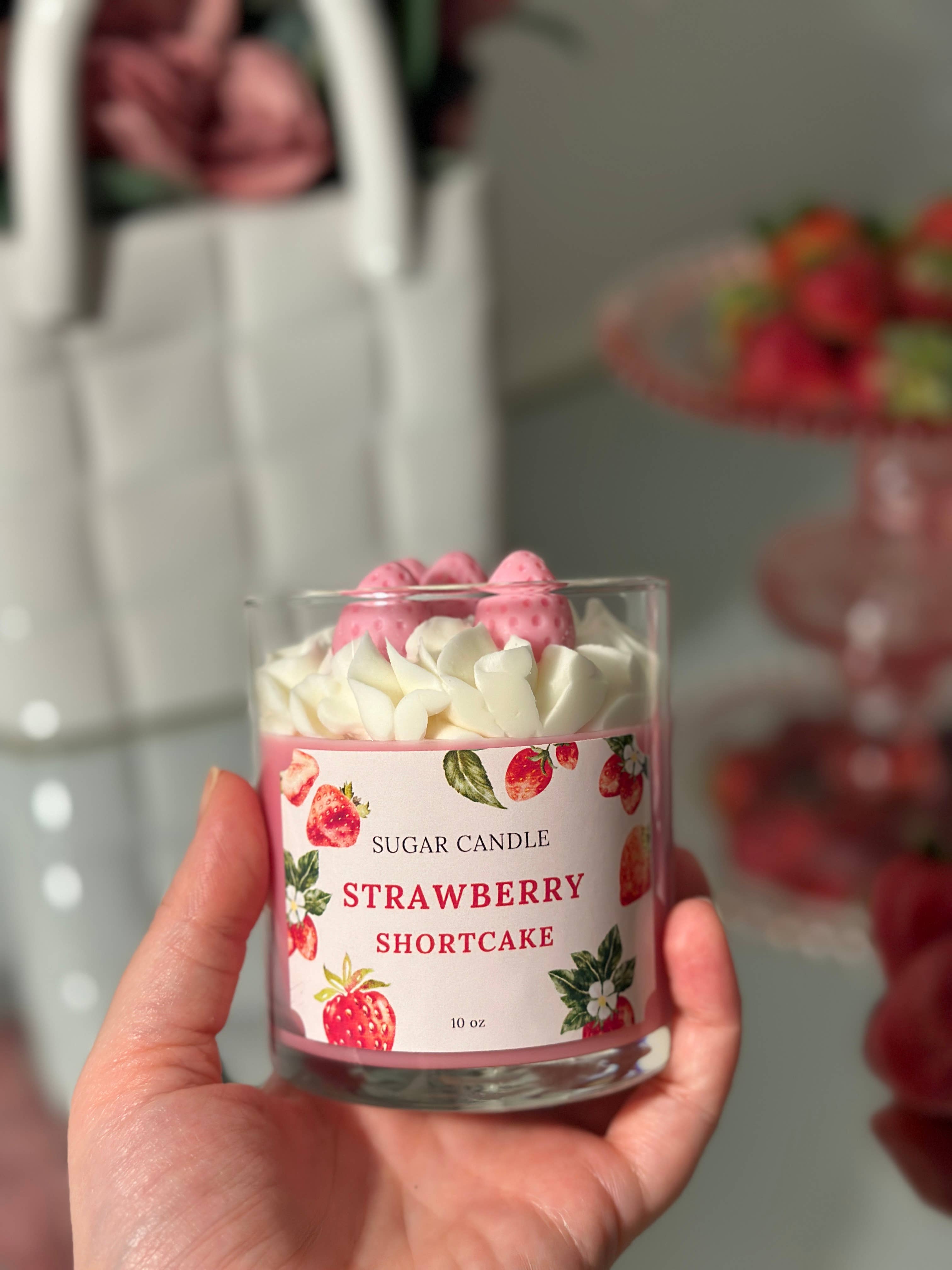 Sugar Candle - Wholesale Jar/Filled Candle - Strawberry Shortcake Candle – Handcrafted Soy Wax1
