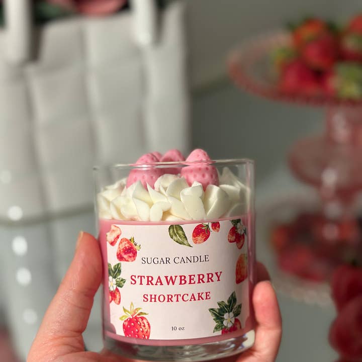 Sugar Candle - Wholesale Jar/Filled Candle - Strawberry Shortcake Candle – Handcrafted Soy Wax1