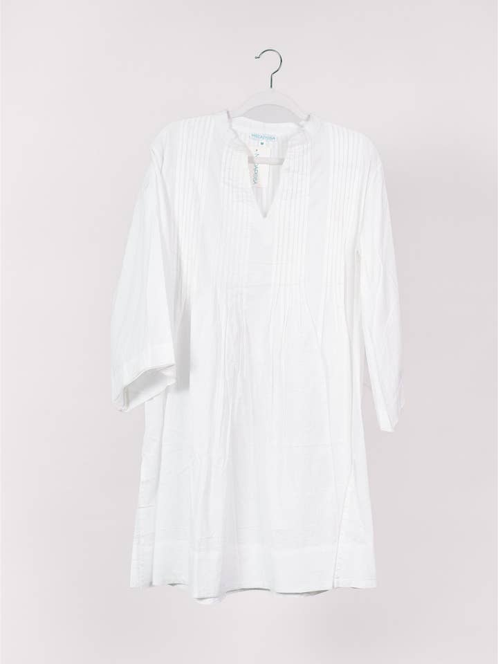 ModaPosa - Wholesale Tunic - Women's - Sasha Tunic White Cotton Cambric Spring Summer