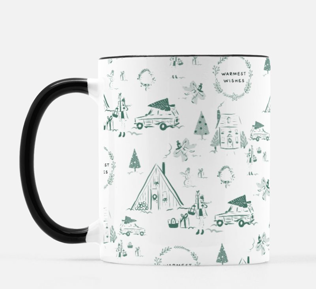 Jennifer Vallez - Wholesale Coffee Mug - Holiday Toile Mugs2
